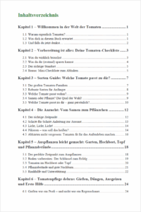 Inhaltsverzeichnis Übersicht Seite 1