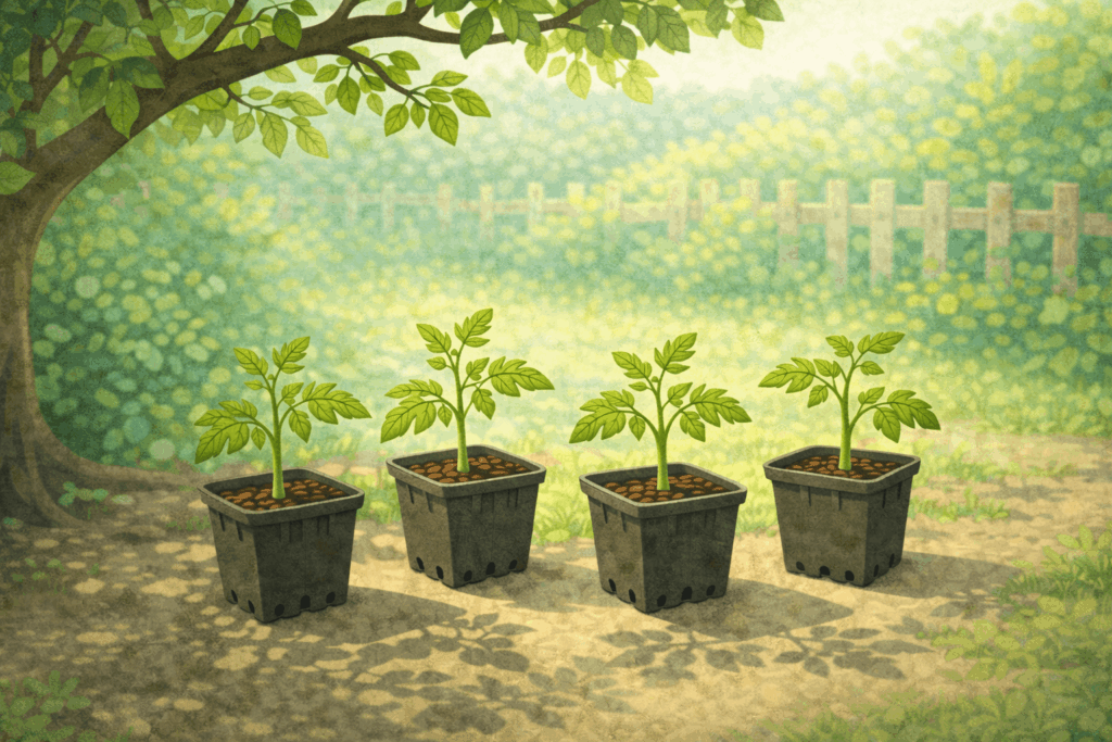 Tomaten schrittweise an draußen gewöhnen