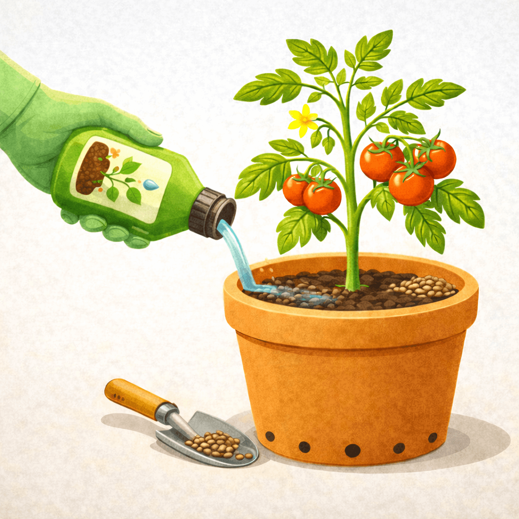 Tomaten immer bodennah gießen – Staunässe vermeiden.